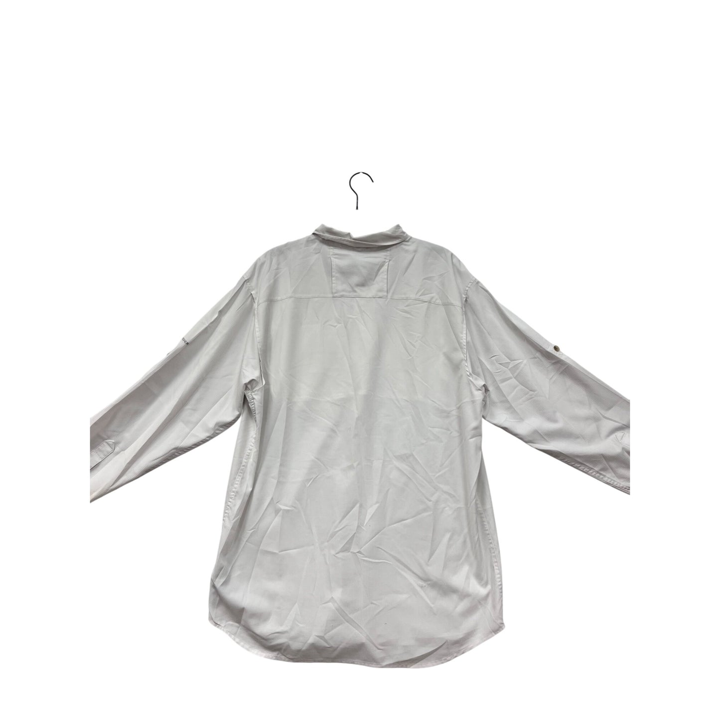 Columbia Mens Medium White Insect Blocker Long Sleeve Button-Up Shirt #6812