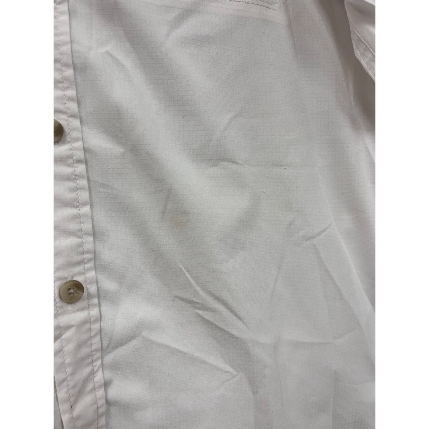 Columbia Mens Medium White Insect Blocker Long Sleeve Button-Up Shirt #6812