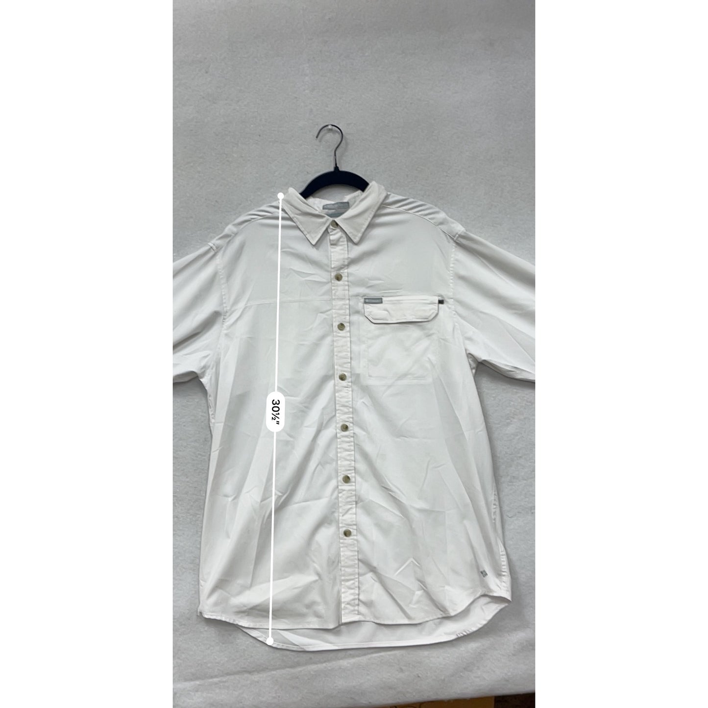 Columbia Mens Medium White Insect Blocker Long Sleeve Button-Up Shirt #6812