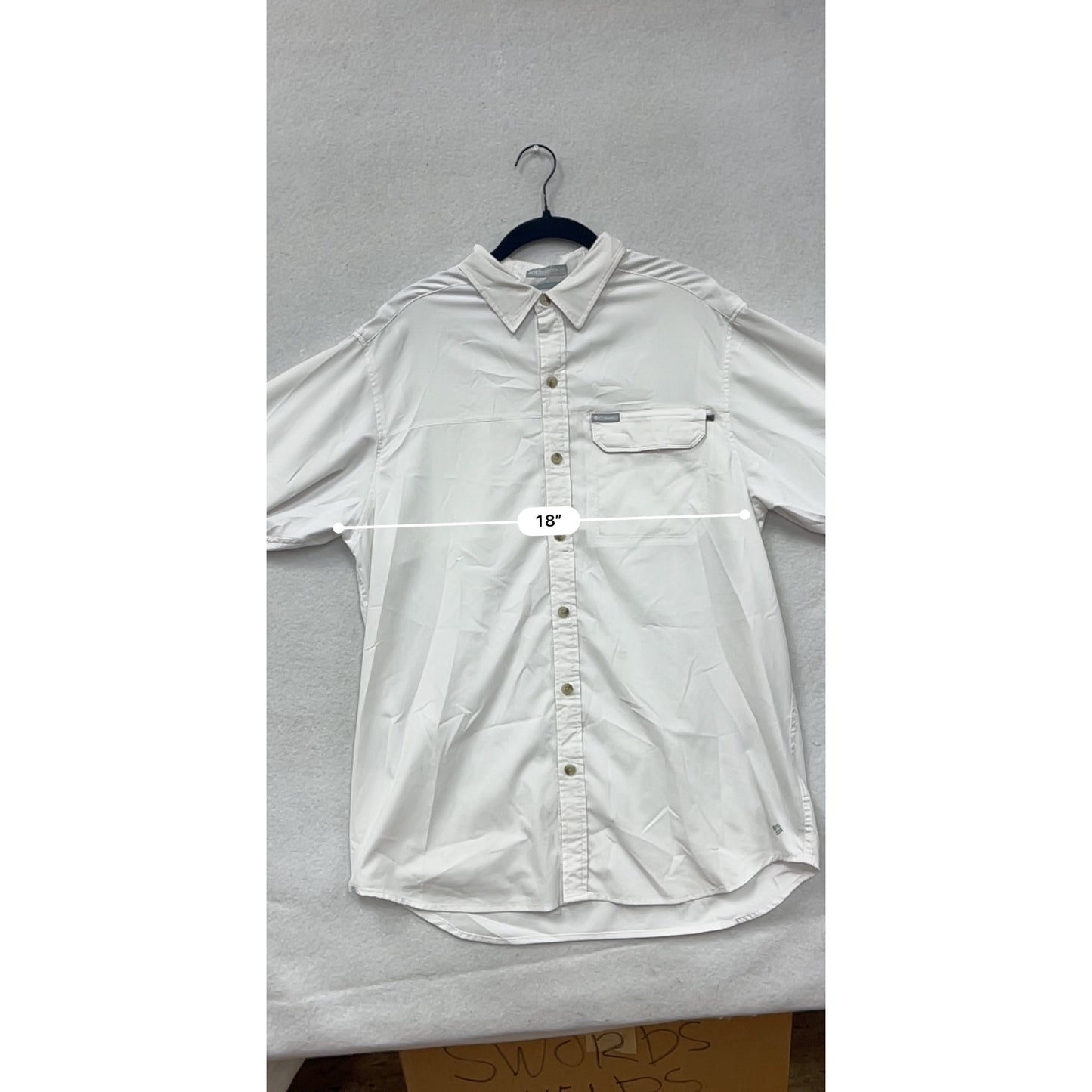 Columbia Mens Medium White Insect Blocker Long Sleeve Button-Up Shirt #6812