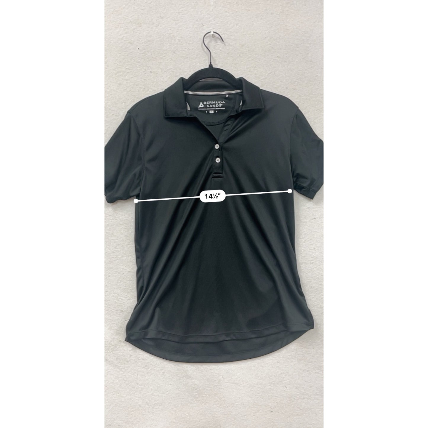 Bermuda Sands Mens Black Polo Shirt S Short Sleeve #8413