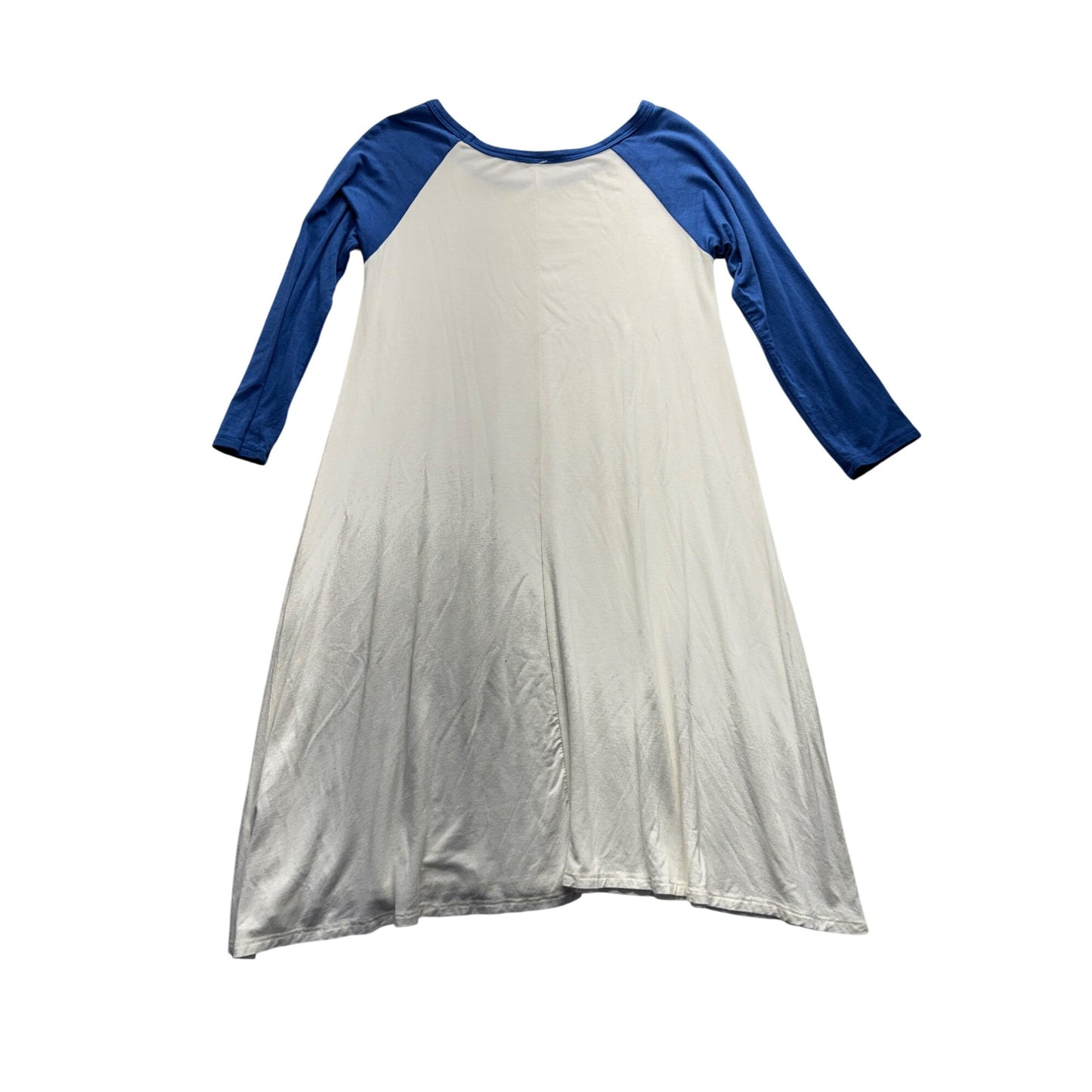 Blue & White Raglan Dress By Reborn J #7801