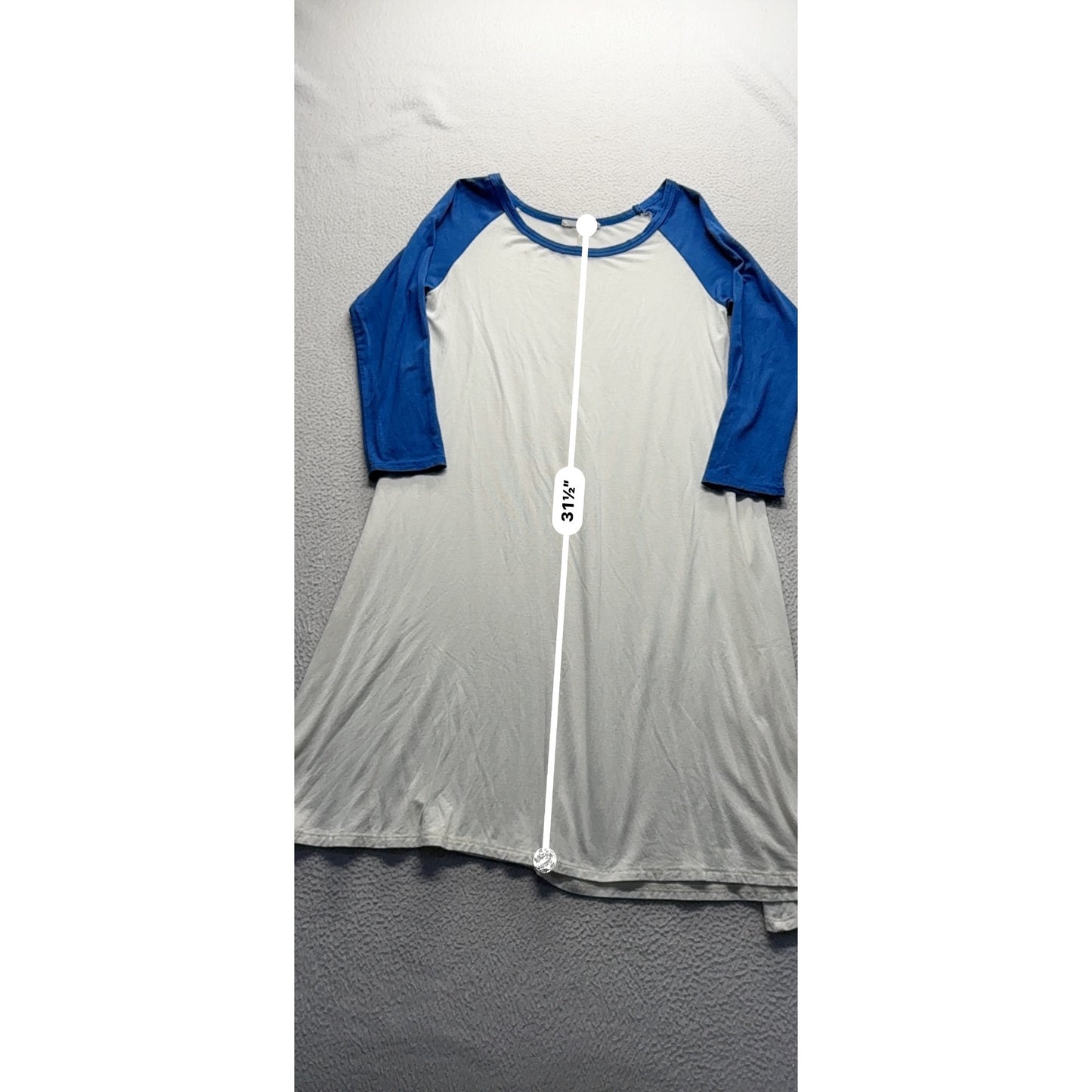 Blue & White Raglan Dress By Reborn J #7801