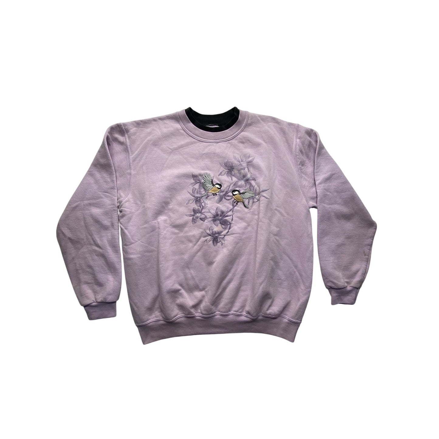 Vintage Morning Sun lavender bird sweater #7172