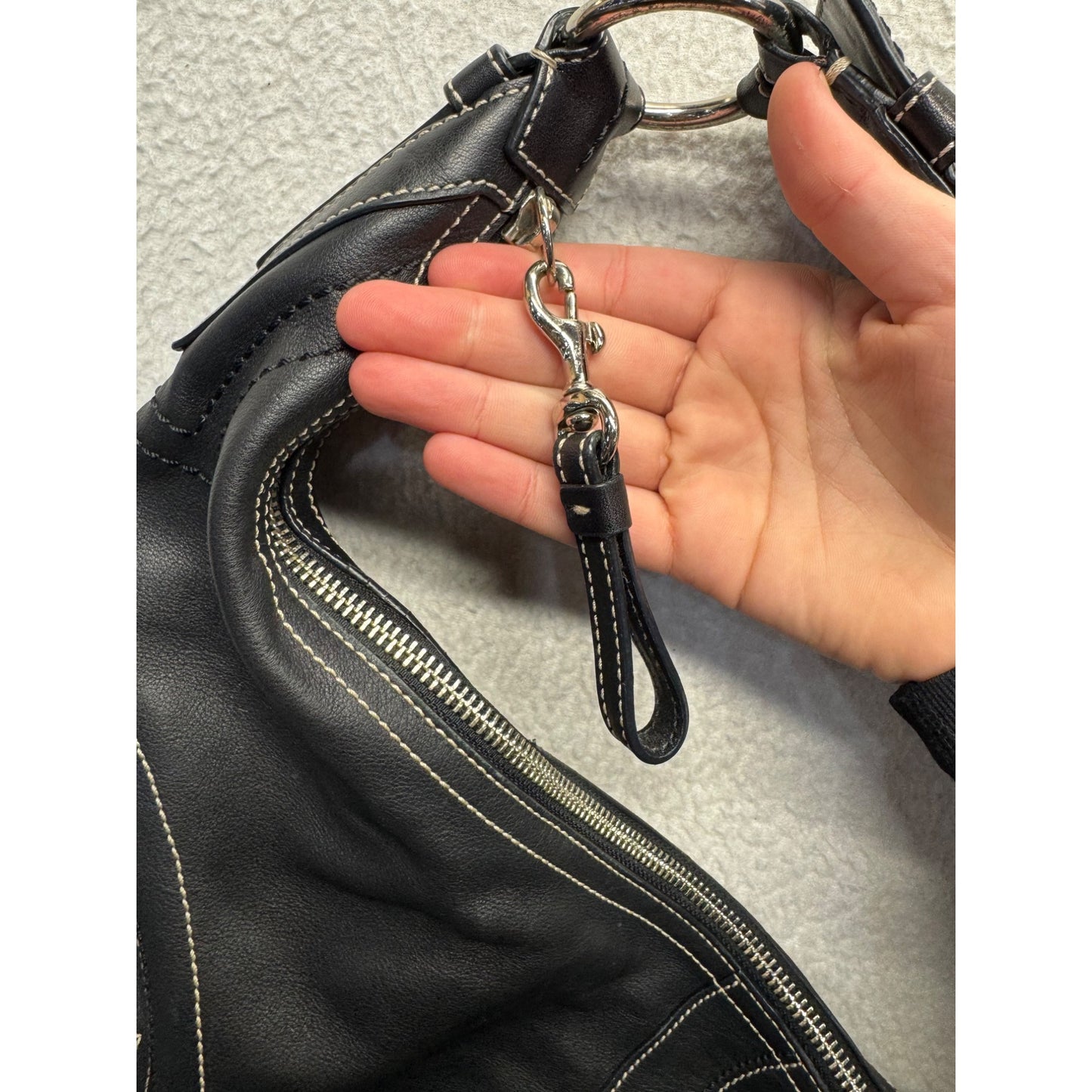 Coach Black Leather Handbag#7748