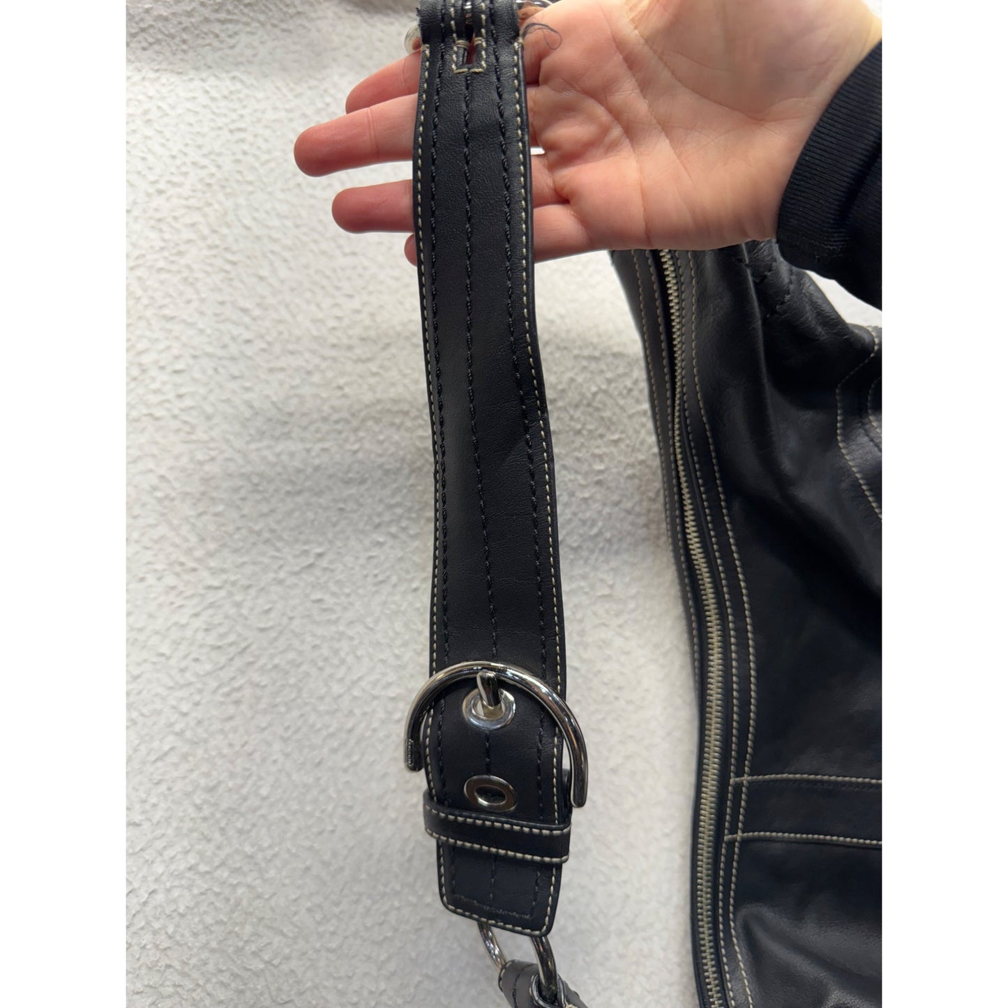Coach Black Leather Handbag#7748