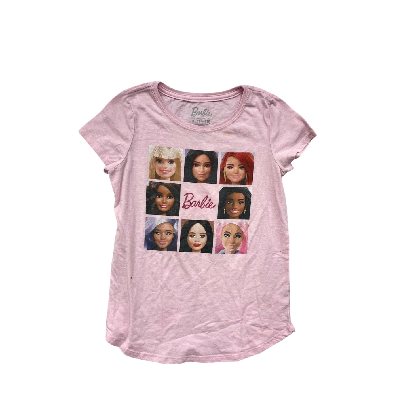 Barbie Girls Pink Graphic T-Shirt XL (14-16) #8992