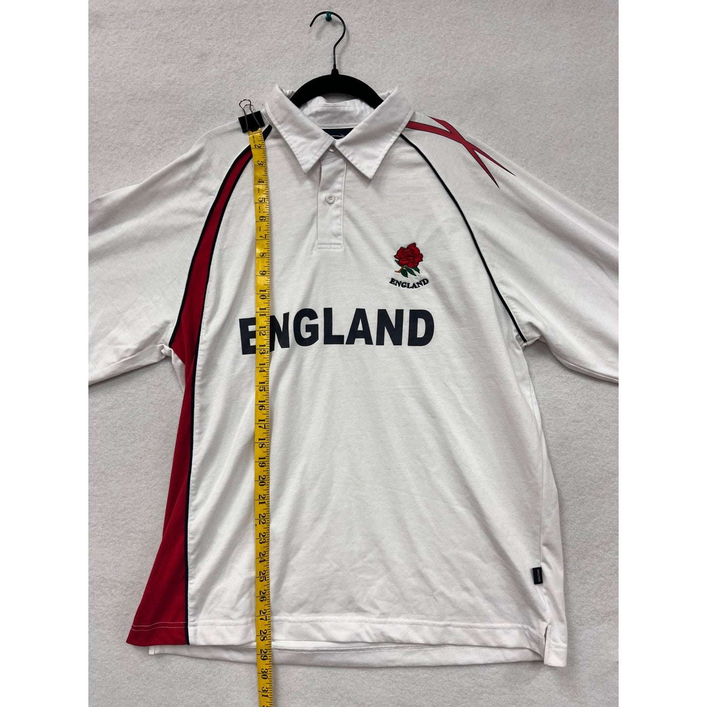 Men’s England Rugby Long Sleeve Polo Shirt #6095