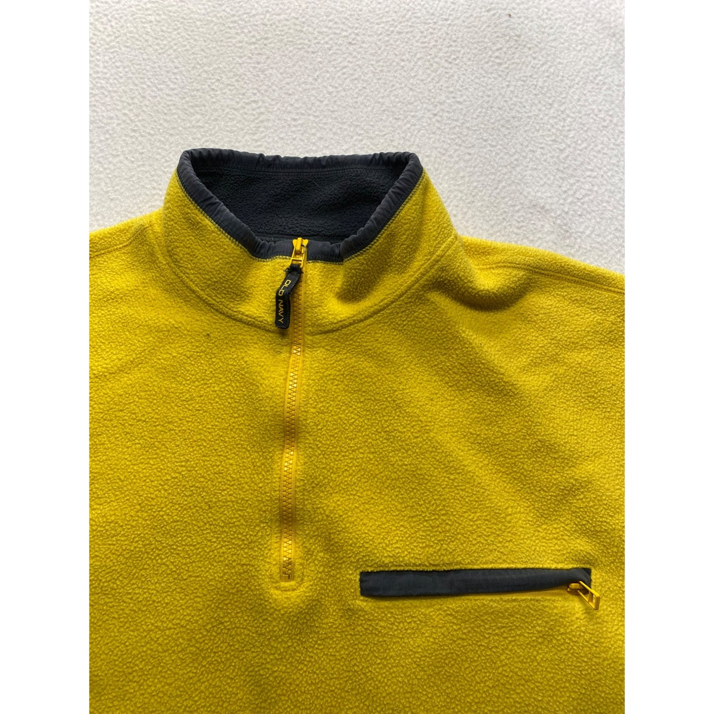 Old Navy Mens Yellow 1/4 Zip Fleece Pullover #5761