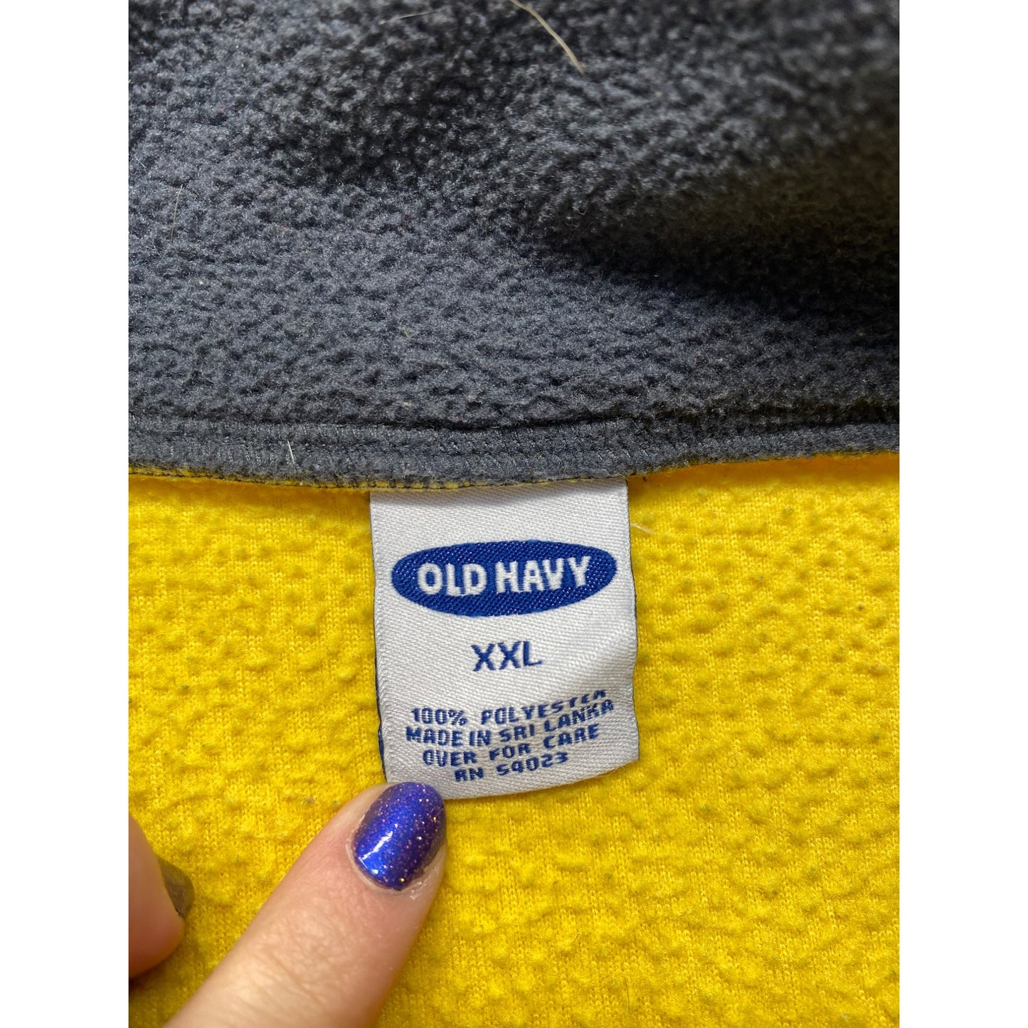 Old Navy Mens Yellow 1/4 Zip Fleece Pullover #5761