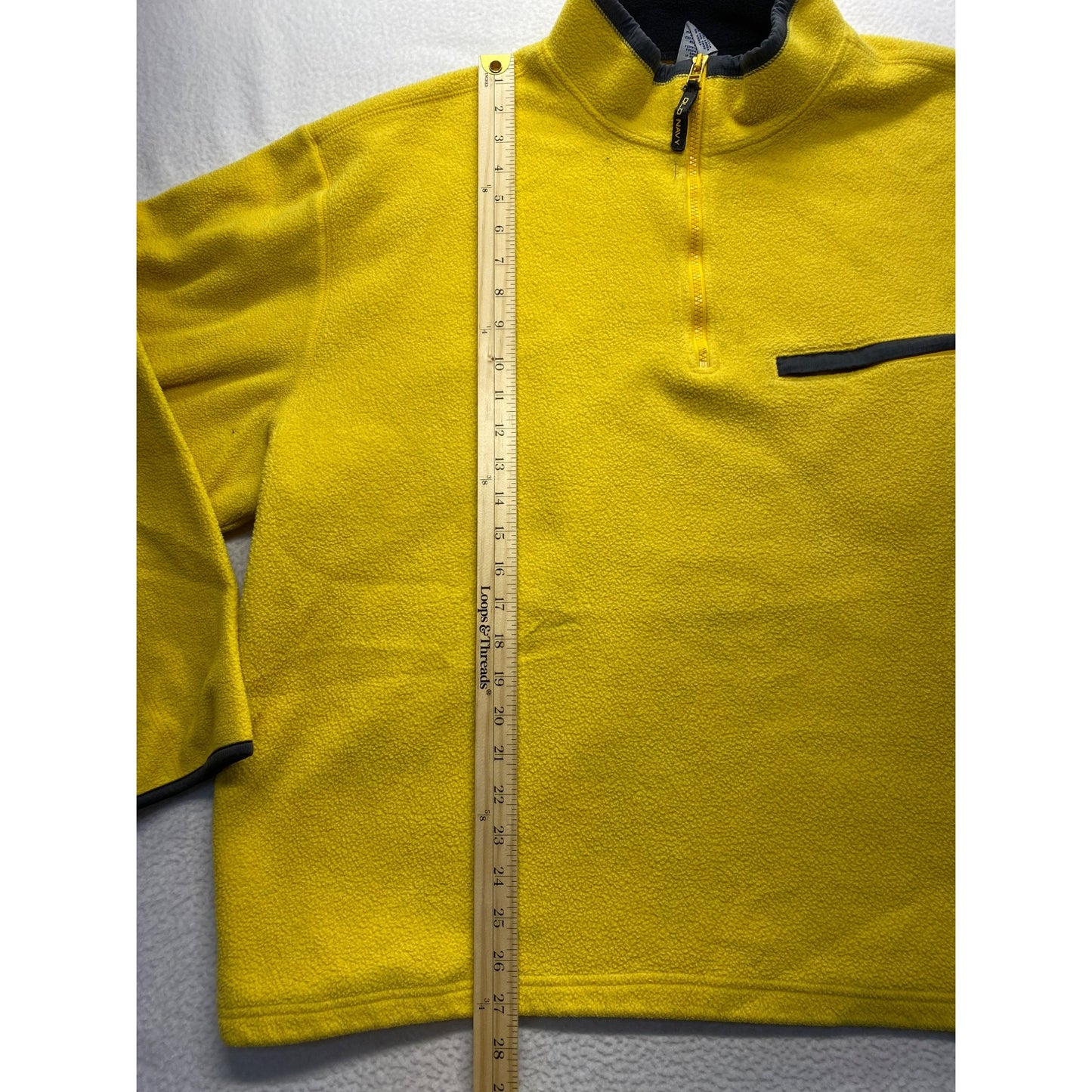 Old Navy Mens Yellow 1/4 Zip Fleece Pullover #5761