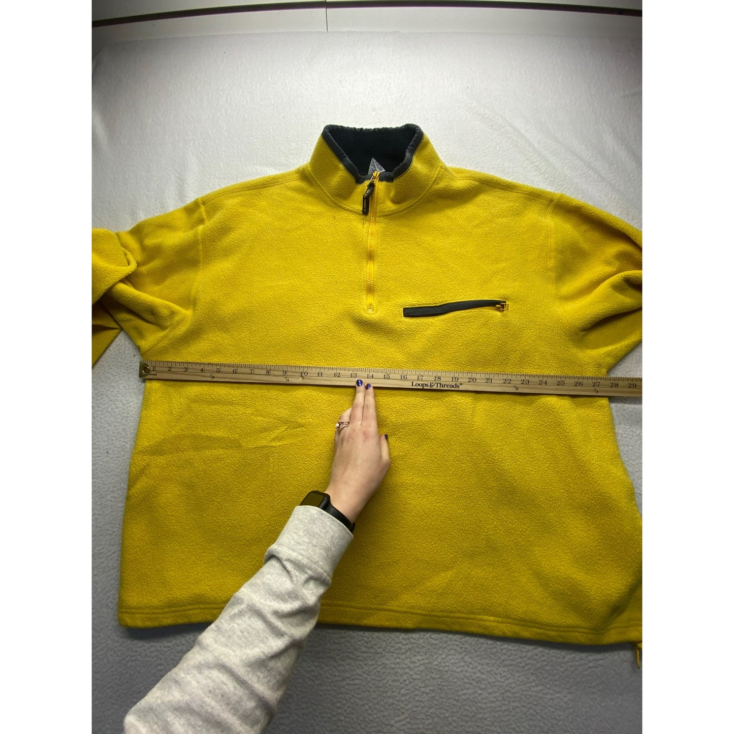 Old Navy Mens Yellow 1/4 Zip Fleece Pullover #5761
