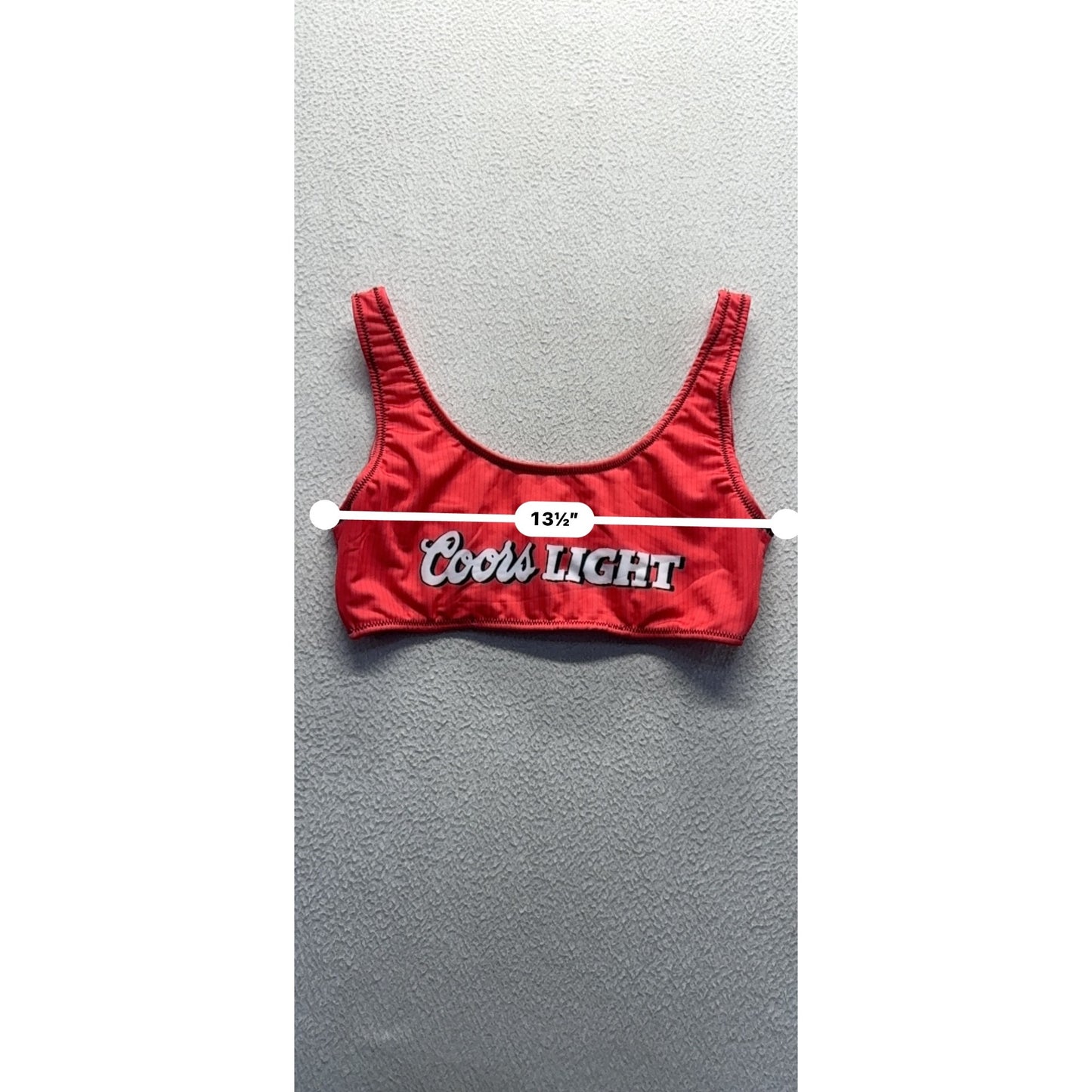 Coors Light Red Sports Bra Large Polyester Blend Womens Activewear #9998