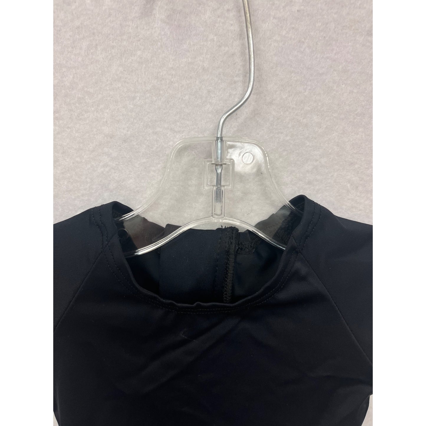 Youth Black Compression Shirt With Back Zipper #6667