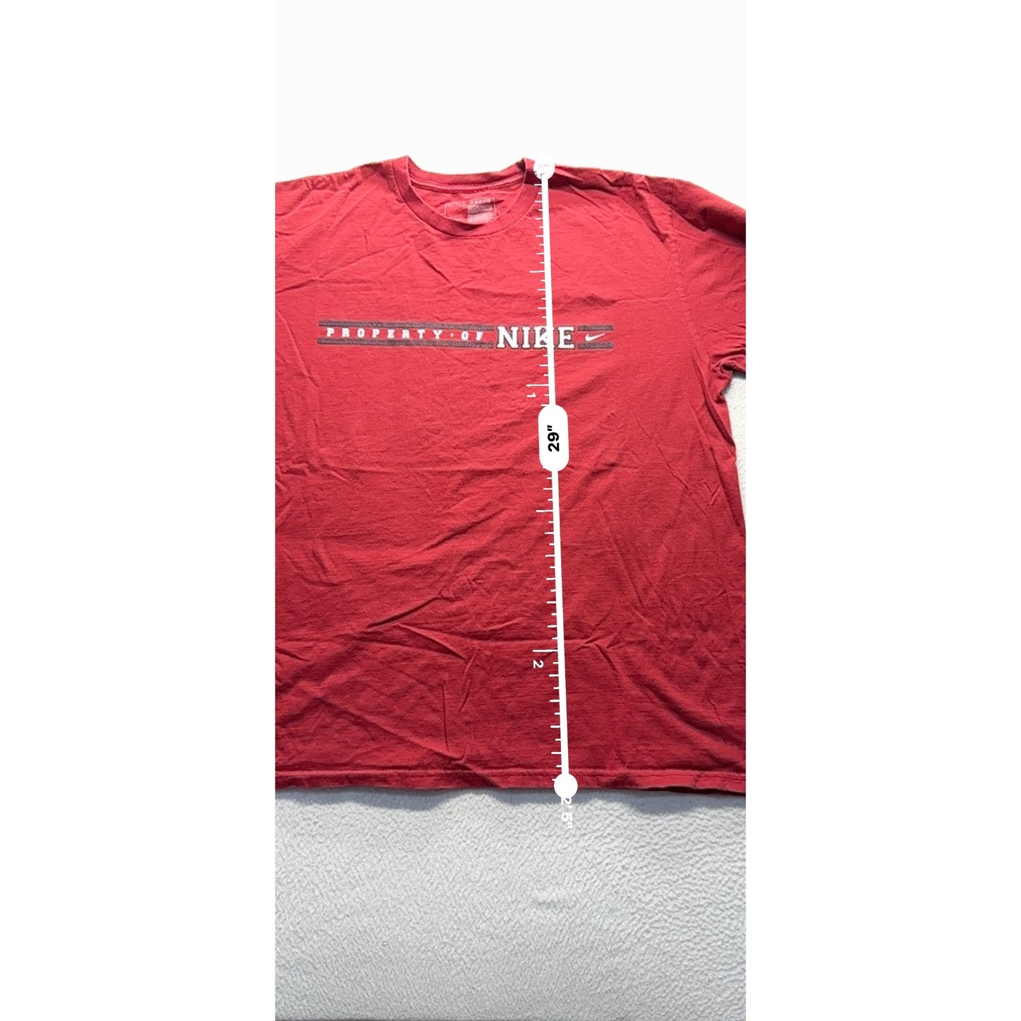 VTG Nike Red Crewneck T-Shirt "Property Of Nike" Athletic Department #7979