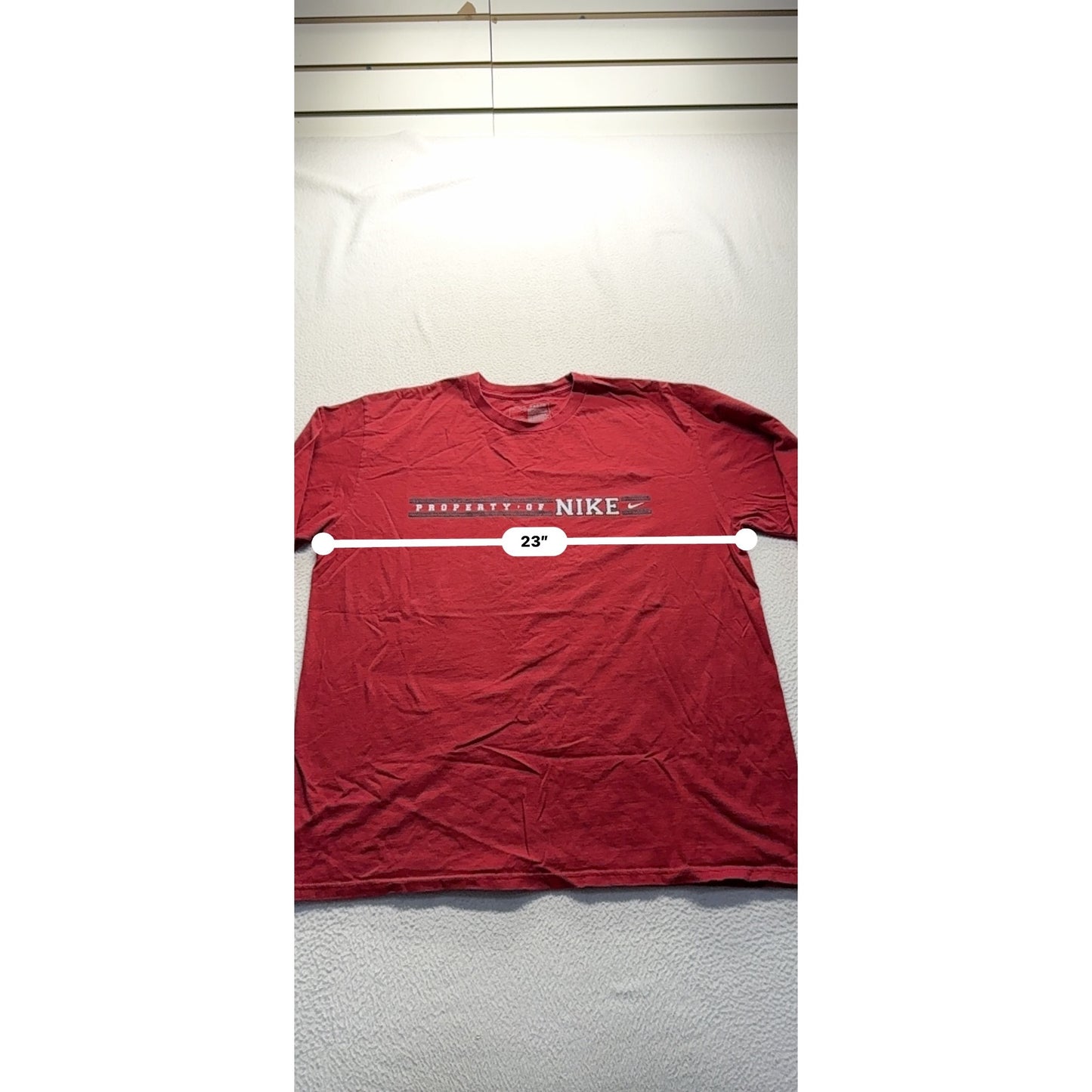 VTG Nike Red Crewneck T-Shirt "Property Of Nike" Athletic Department #7979