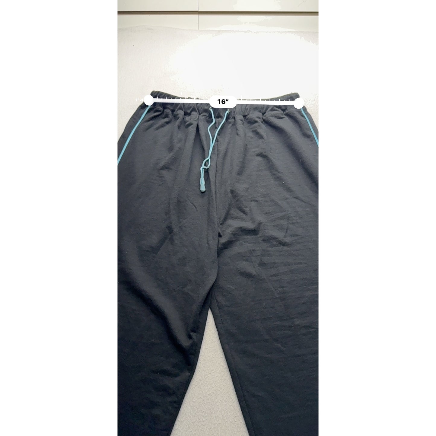 Shenanigans XL Black Lounge Pants With Blue Piping Trim 262B