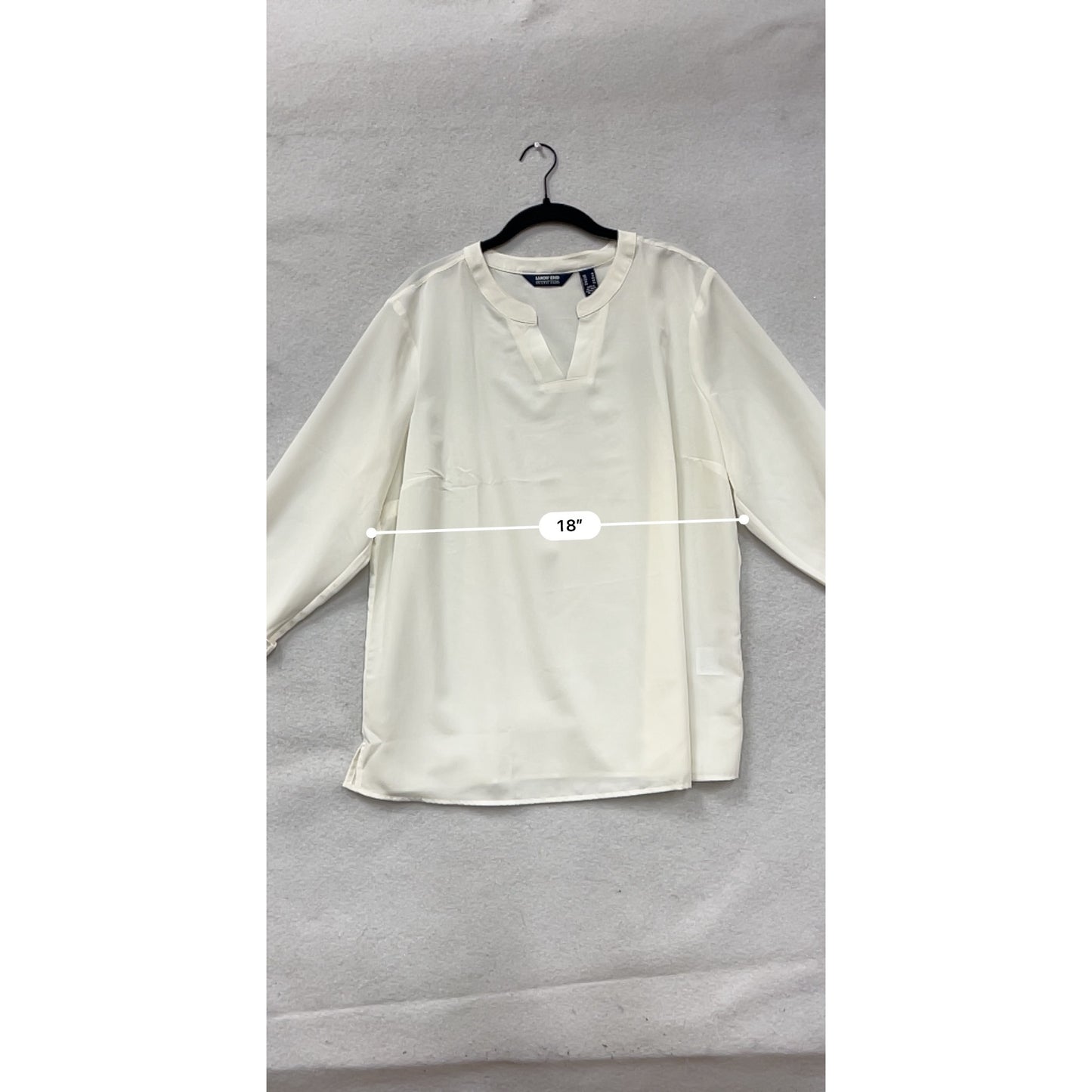 Lands End White Tunic Blouse Size 18 3/4 Sleeve #8761
