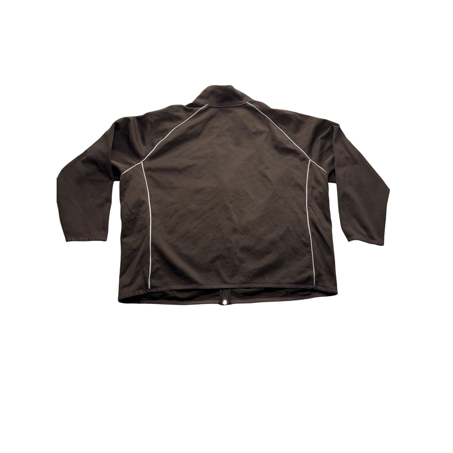 Lauren Active Womens Brown Full-Zip Jacket W/ White Piping #7493