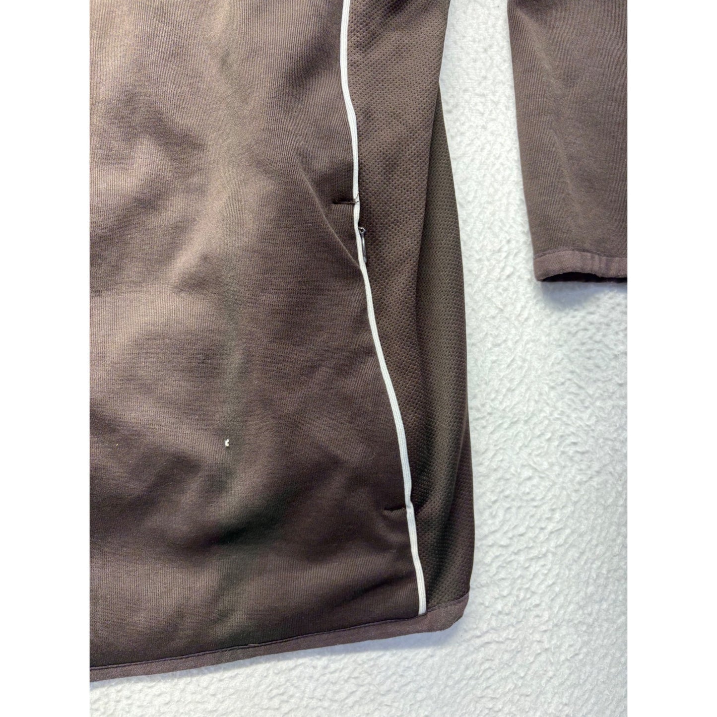 Lauren Active Womens Brown Full-Zip Jacket W/ White Piping #7493