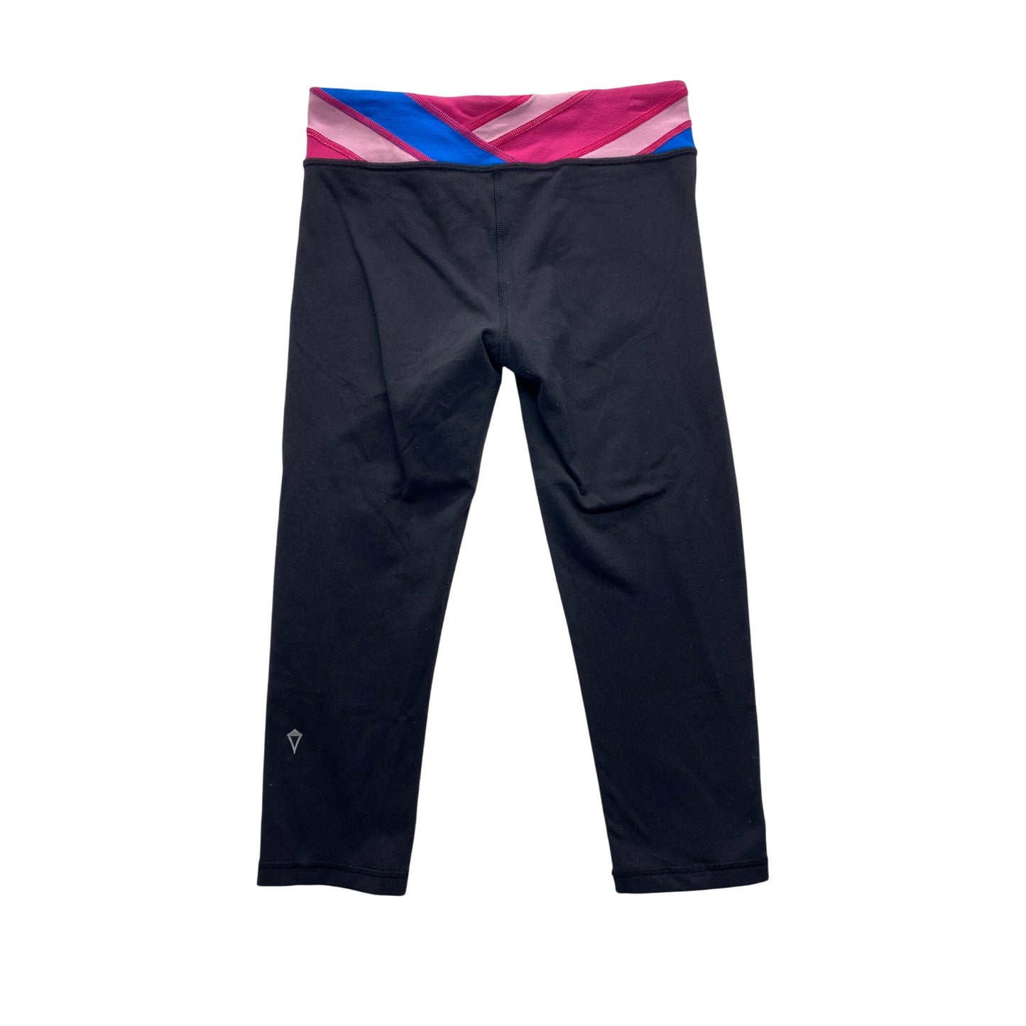 Ivivva Youth Size 12 Black Capri Leggings With Colorblock Waistband #7284