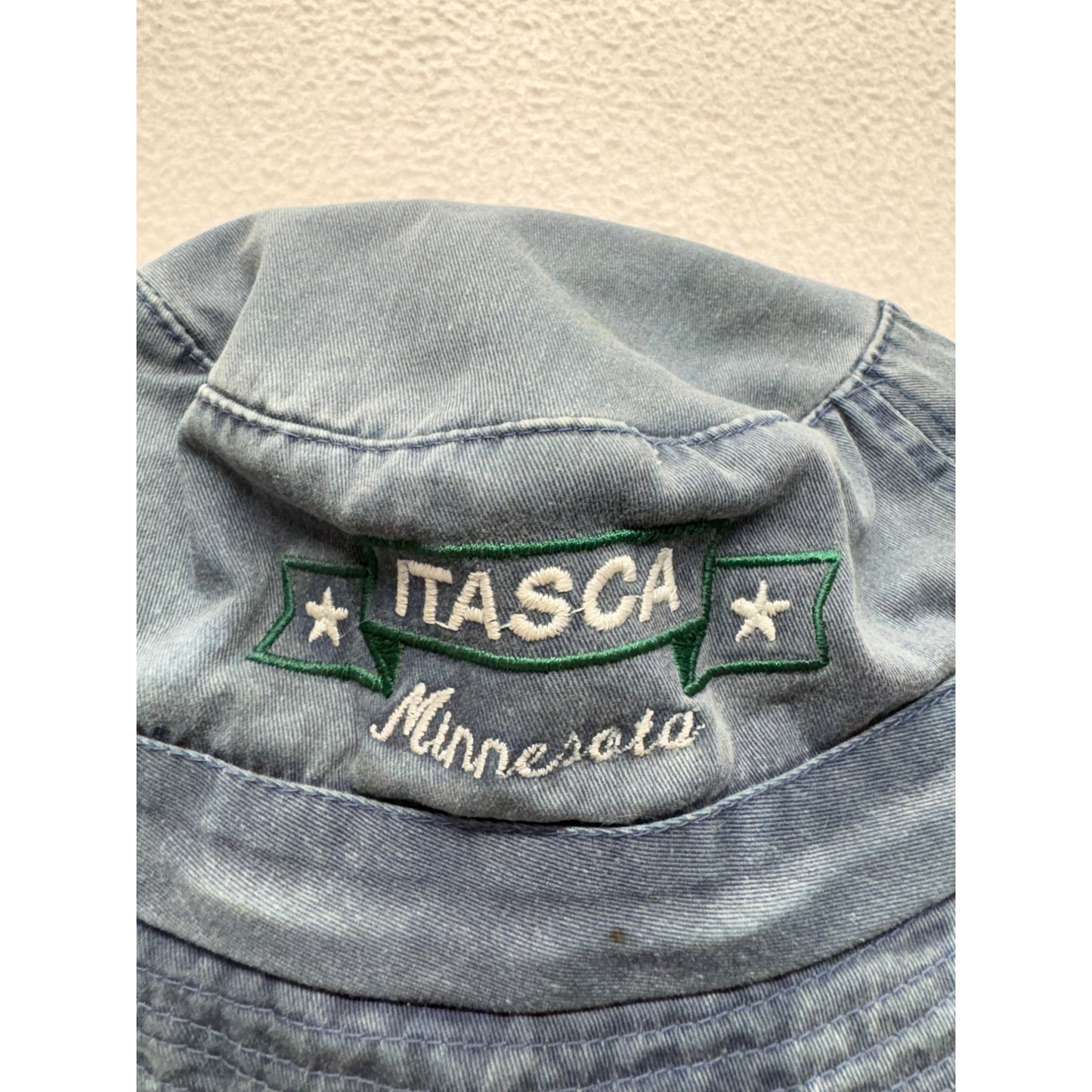 Vintage Itasca Minnesota Blue Denim Bucket Hat #7658
