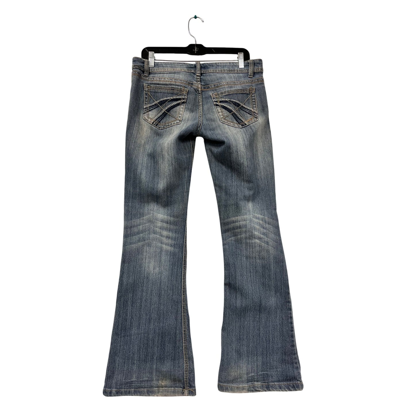 Bongo Womens Low Rise Distressed Bootcut Jeans #6200