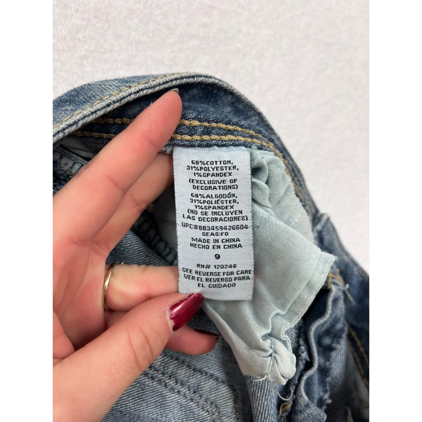 Bongo Womens Low Rise Distressed Bootcut Jeans #6200