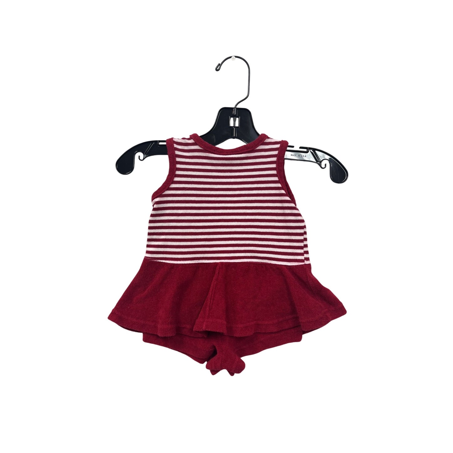 Little Me Baby Girls Red Striped Sleeveless Romper Size 6M #8007