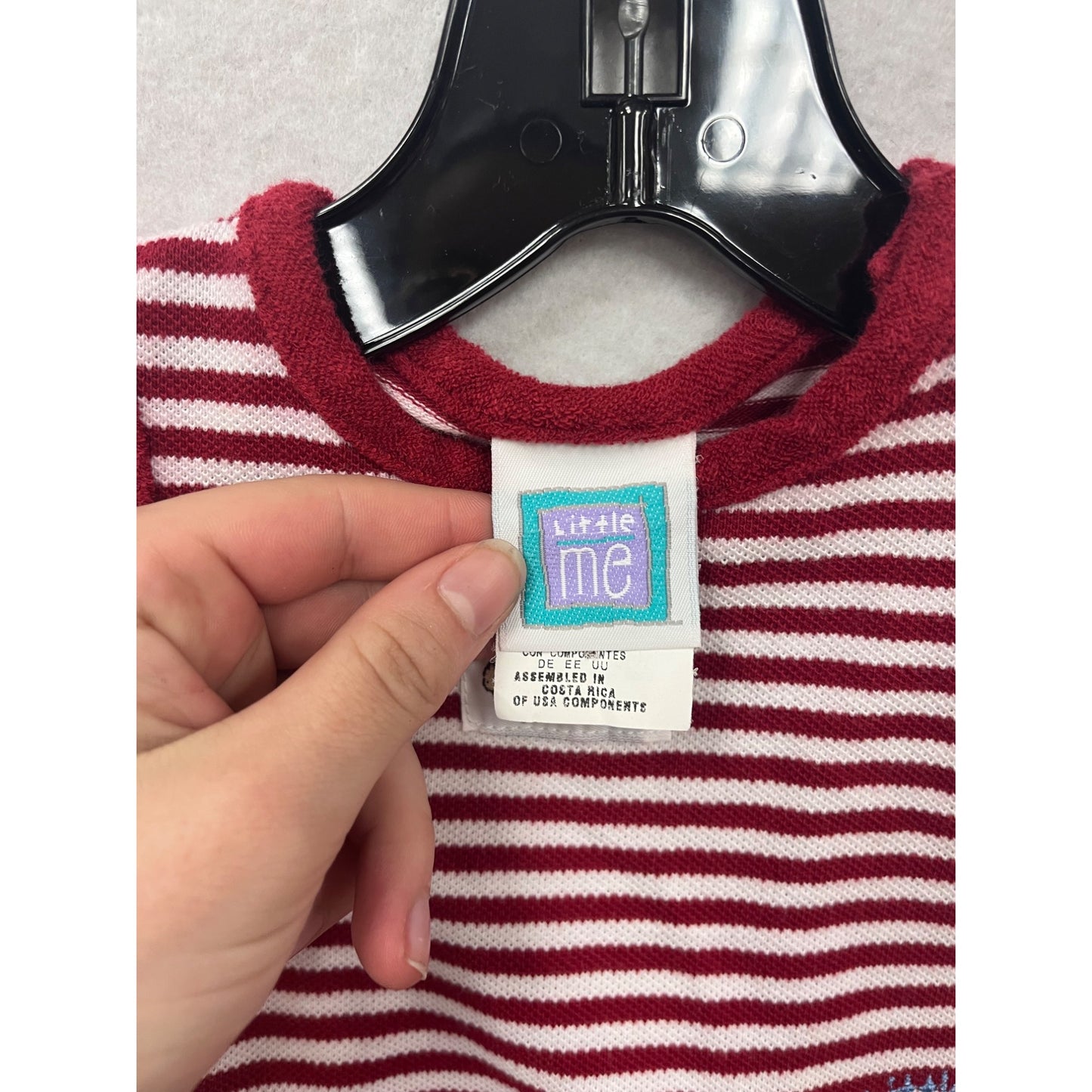 Little Me Baby Girls Red Striped Sleeveless Romper Size 6M #8007