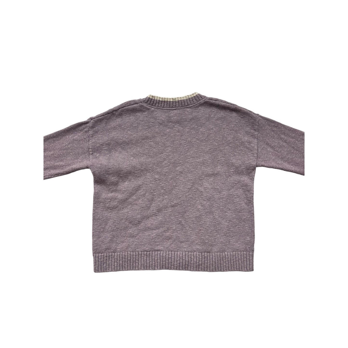 Vintage L.L. Bean Womens 2X Plus Lavender Knit Sweater With Ribbed Hem & Cuffs #6944