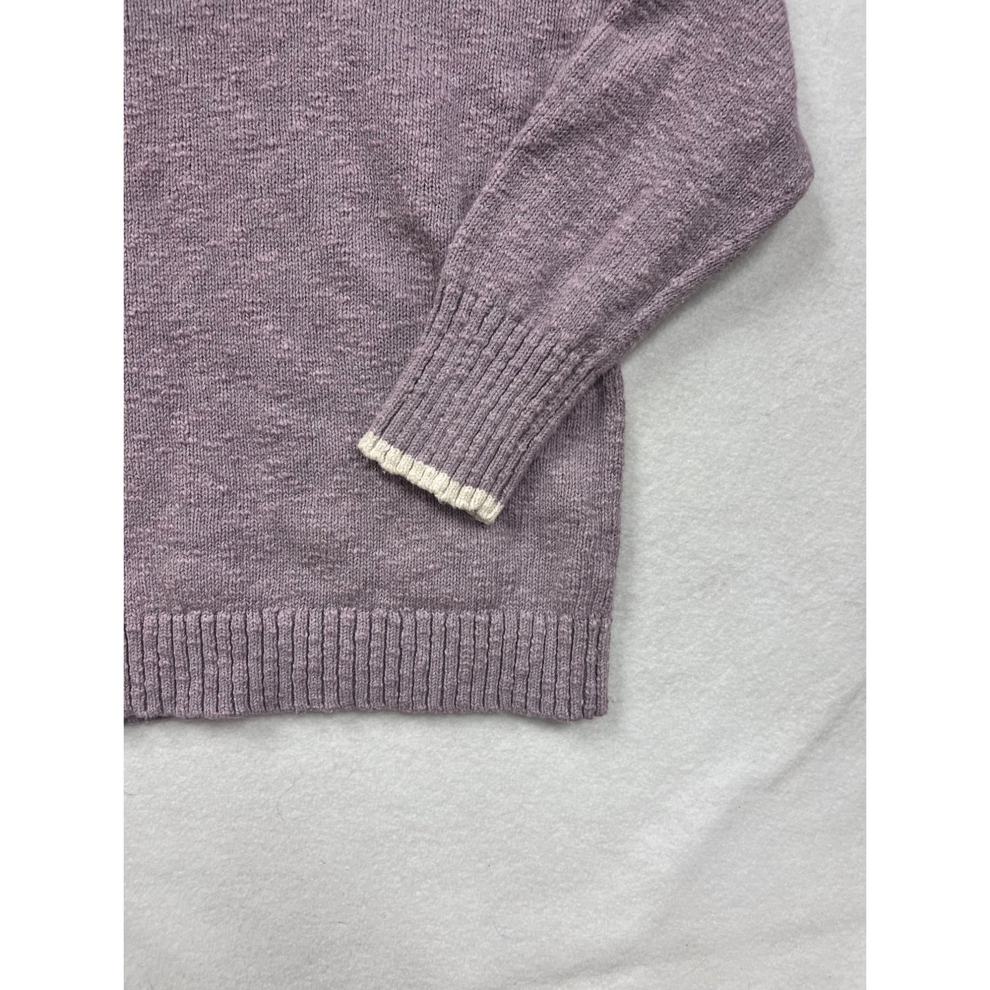Vintage L.L. Bean Womens 2X Plus Lavender Knit Sweater With Ribbed Hem & Cuffs #6944