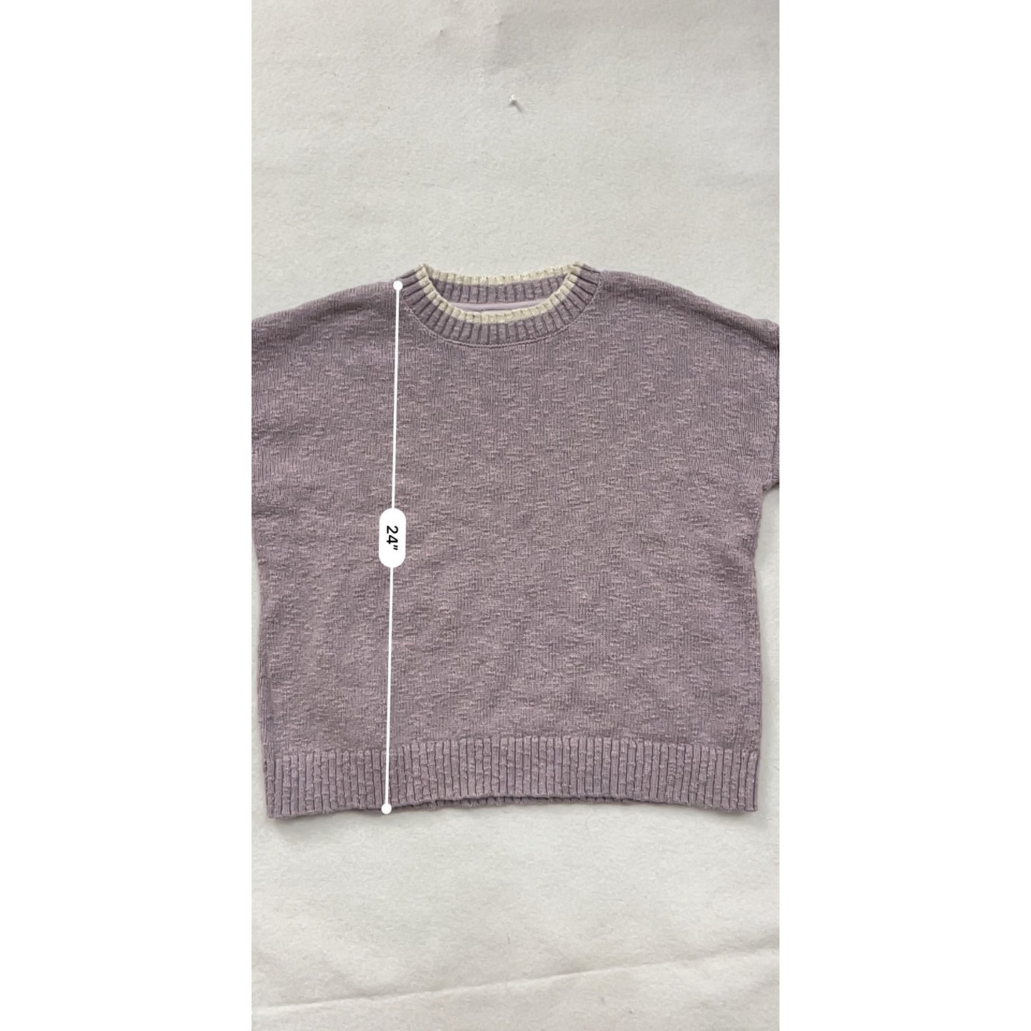 Vintage L.L. Bean Womens 2X Plus Lavender Knit Sweater With Ribbed Hem & Cuffs #6944