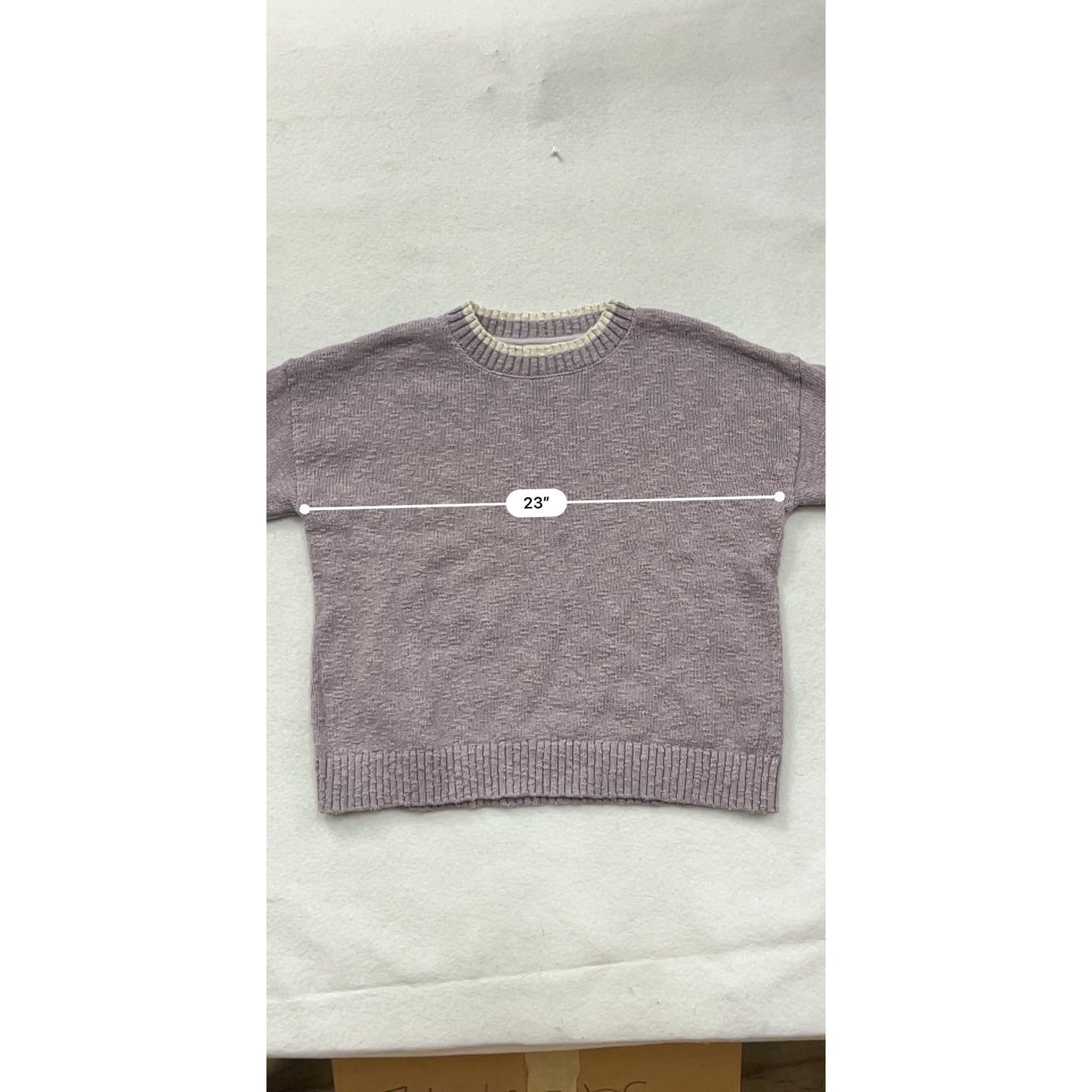 Vintage L.L. Bean Womens 2X Plus Lavender Knit Sweater With Ribbed Hem & Cuffs #6944