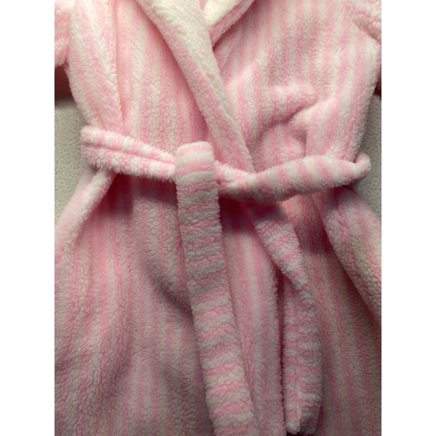 Vintage Pink & White Striped Bathrobe Medium #7105