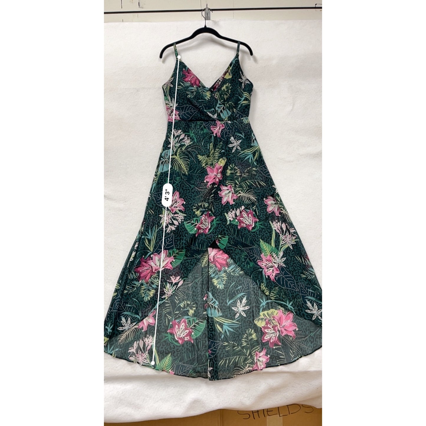 Guess Womens Floral Maxi Dress With Spaghetti Straps & Tropical Print #6896
