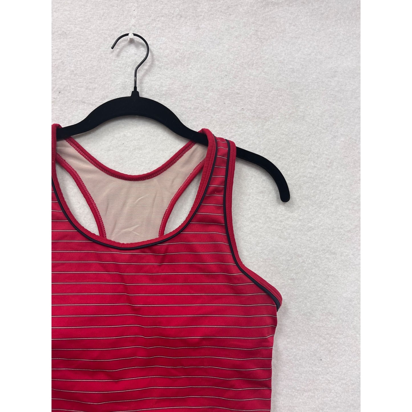 Nike Womens Small Red & White Striped Racerback Athletic Tank Top #6762