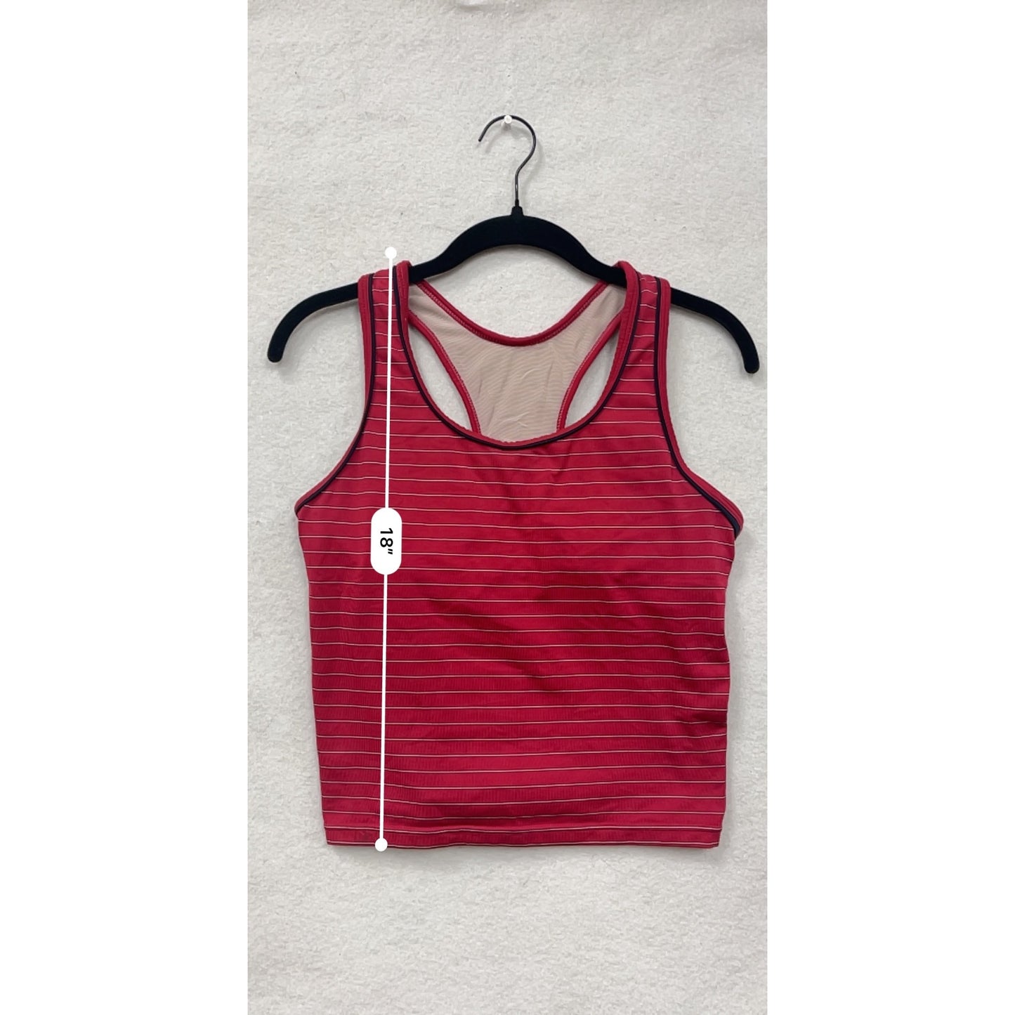 Nike Womens Small Red & White Striped Racerback Athletic Tank Top #6762