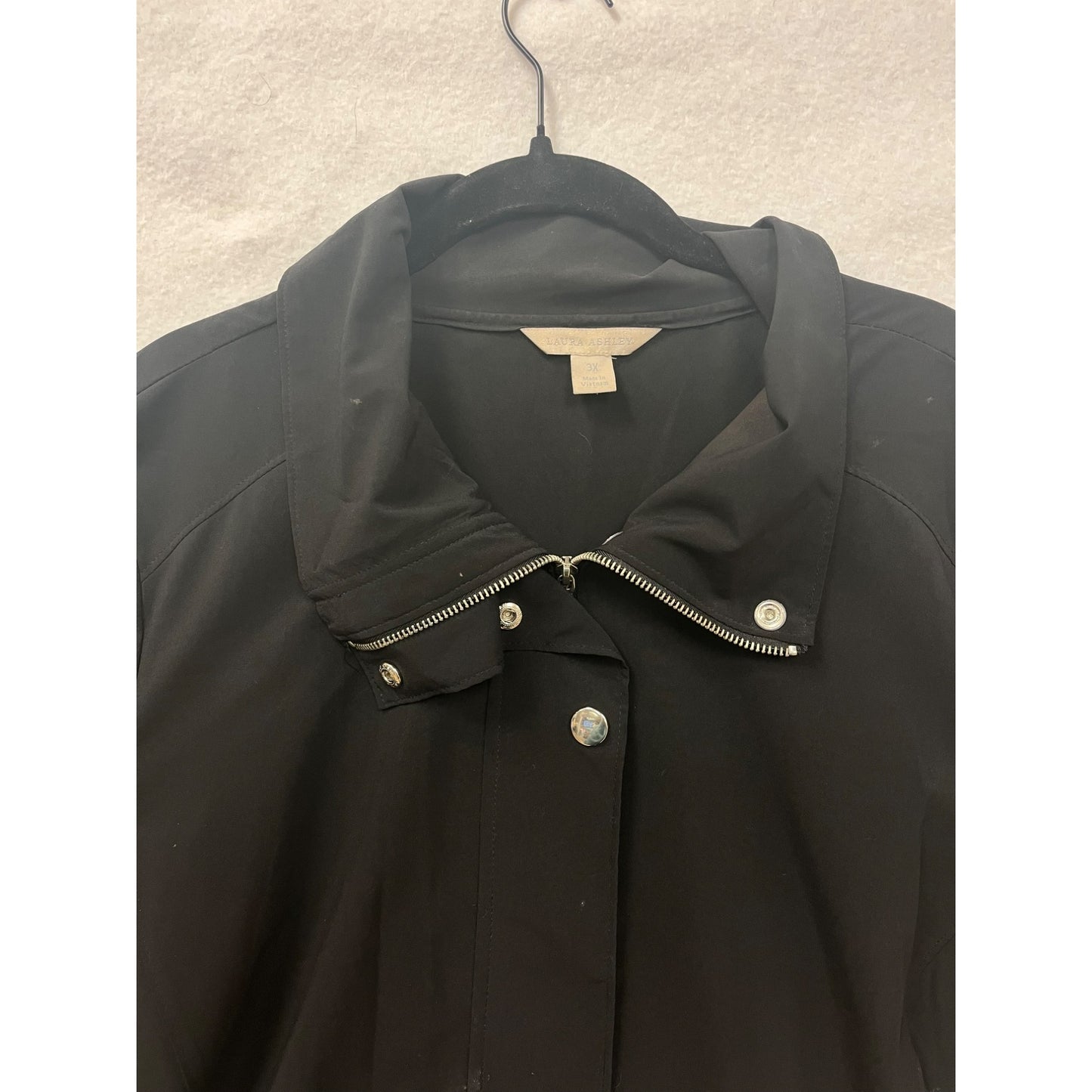Women’s Black zip up Laura Ashley Jacket #2876