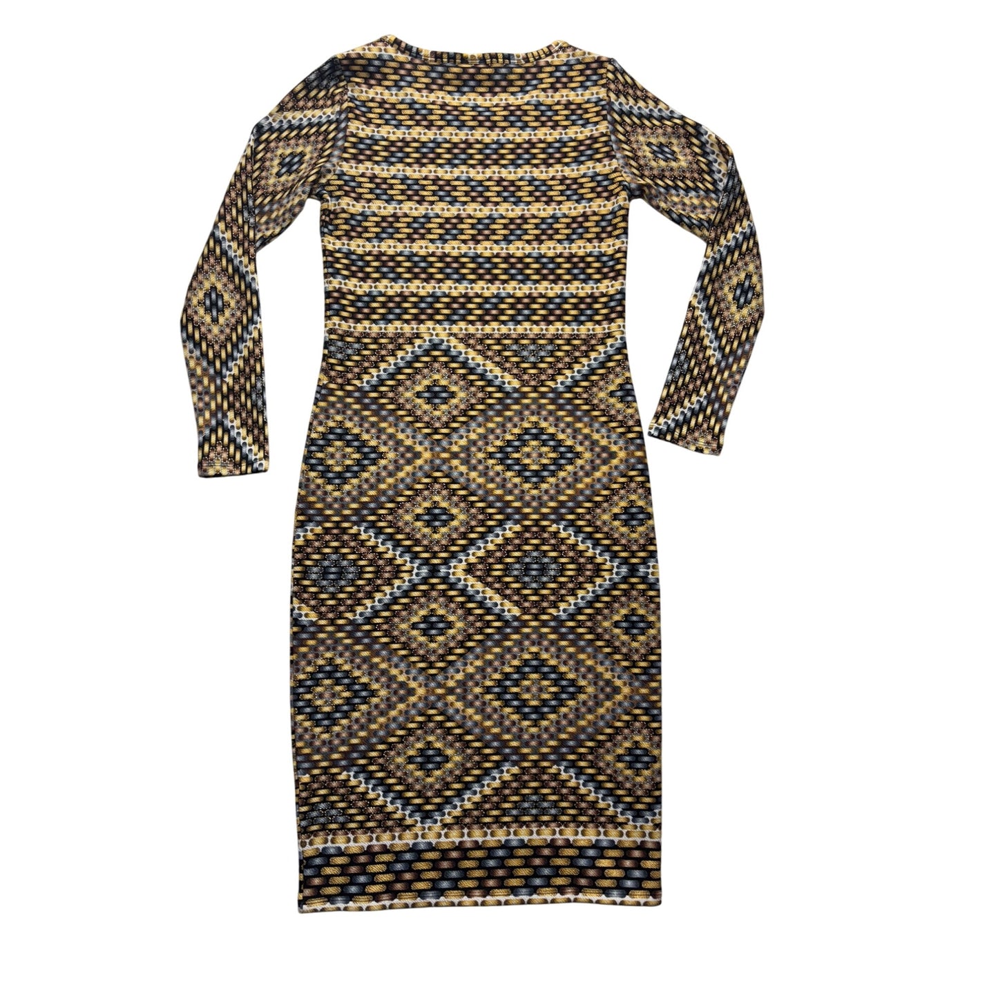 LuLaRoe XS Long Sleeve Geometric Bodycon Dress 95% Polyester 5% Spandex #7701