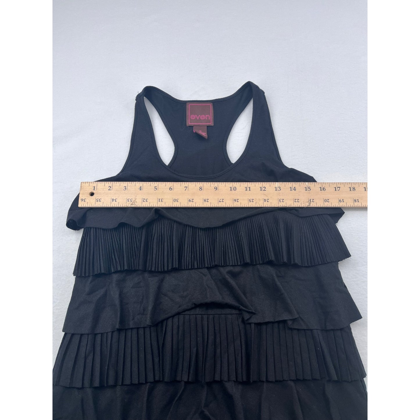 Women’s Even Black Layered Ruffle Tank Top #6211
