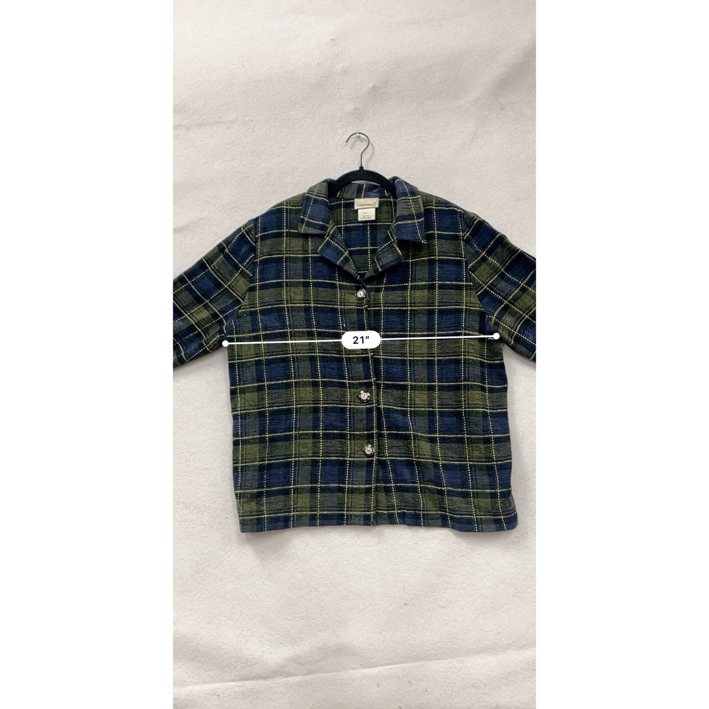 Fashion Bug 1X Button-Down Plaid Shirt Jacket #8641