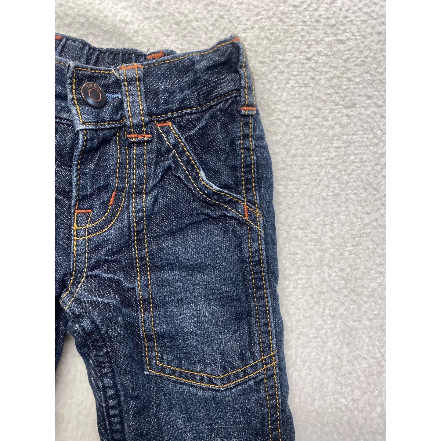 BabyGap 1969 Baby Denim Jeans 3-6 Months With Elastic Waist & Soft Lining #7358
