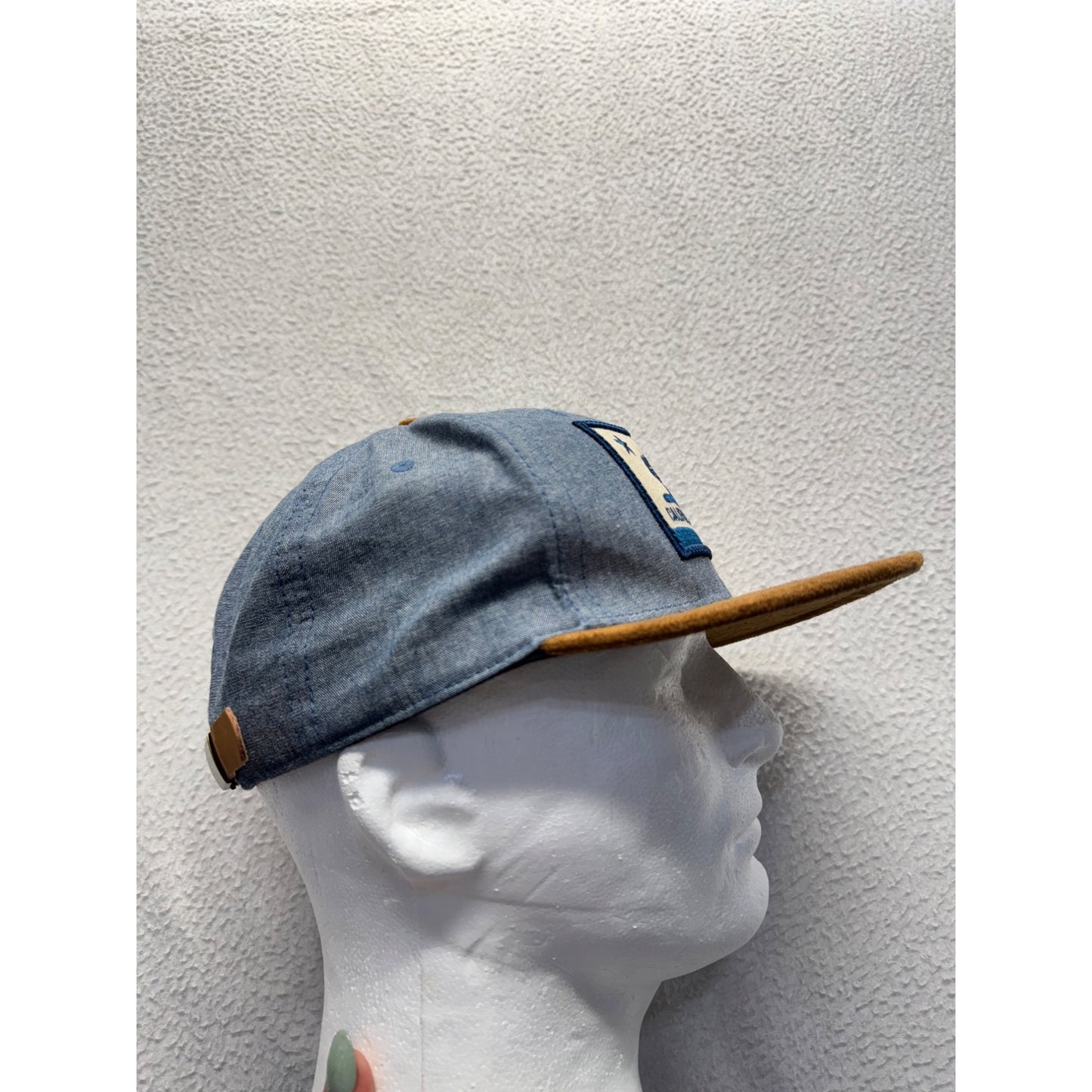 California Republic Denim & Suede Brim Snapback Hat By Official #7853