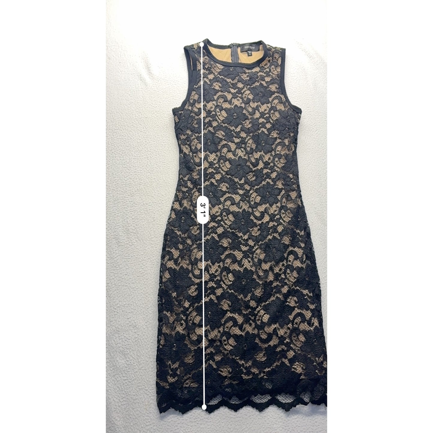 Karen Kane Black & Nude Lace Overlay Sleeveless Dress #7535
