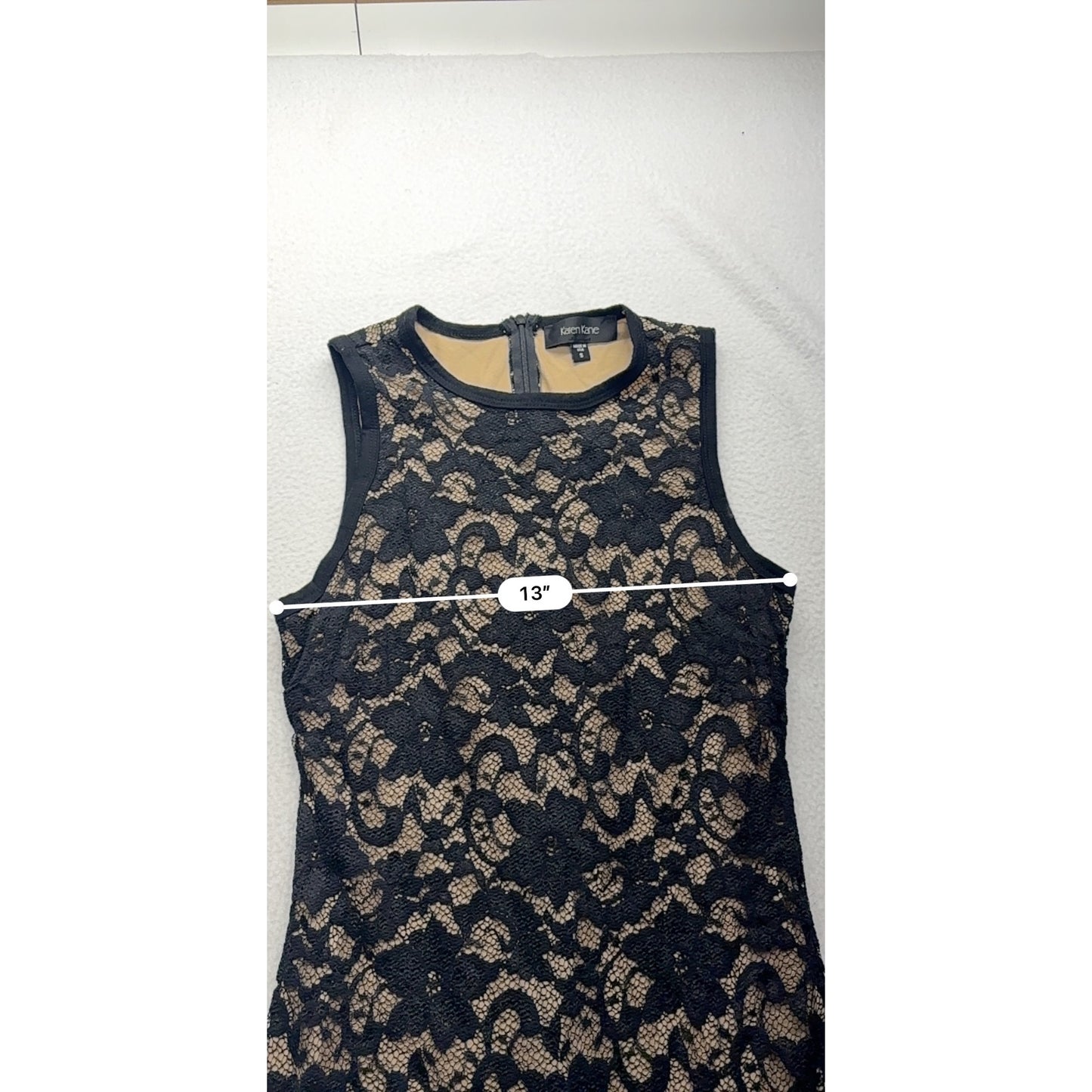 Karen Kane Black & Nude Lace Overlay Sleeveless Dress #7535