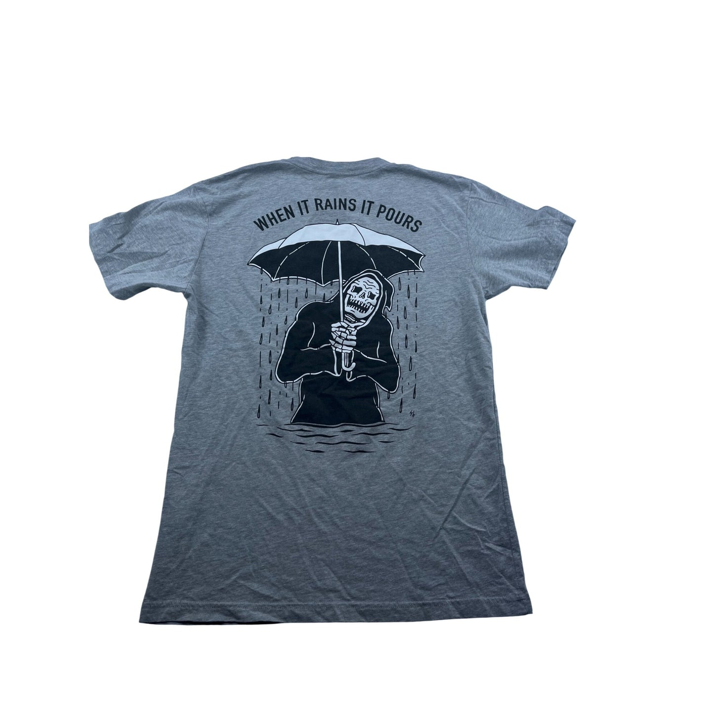 Lurking Class By Sketchy Tank Mens Grey Medium "When It Rains It Pours" Graphic Tee #6219