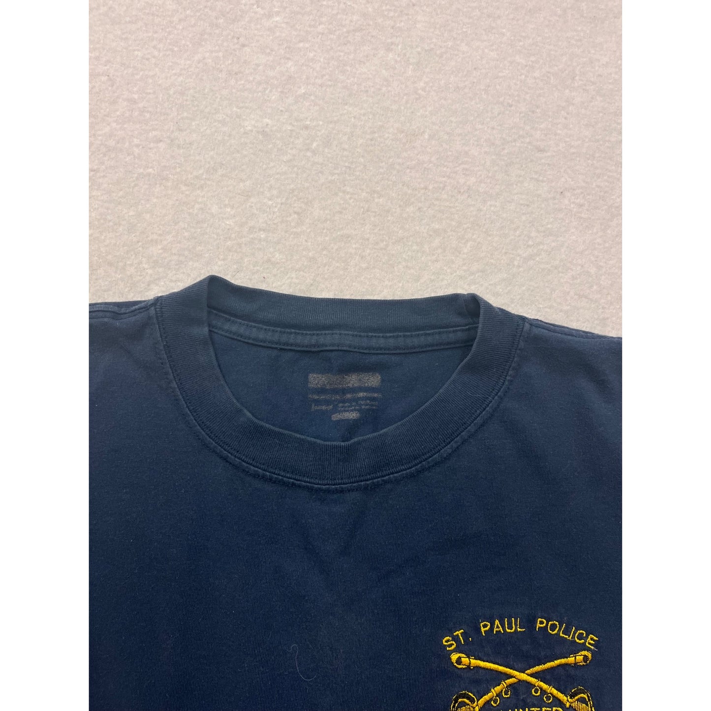 St. Paul Police Mounted Navy T-Shirt Mens L Cotton Logo Tee Short Sleeve #6960