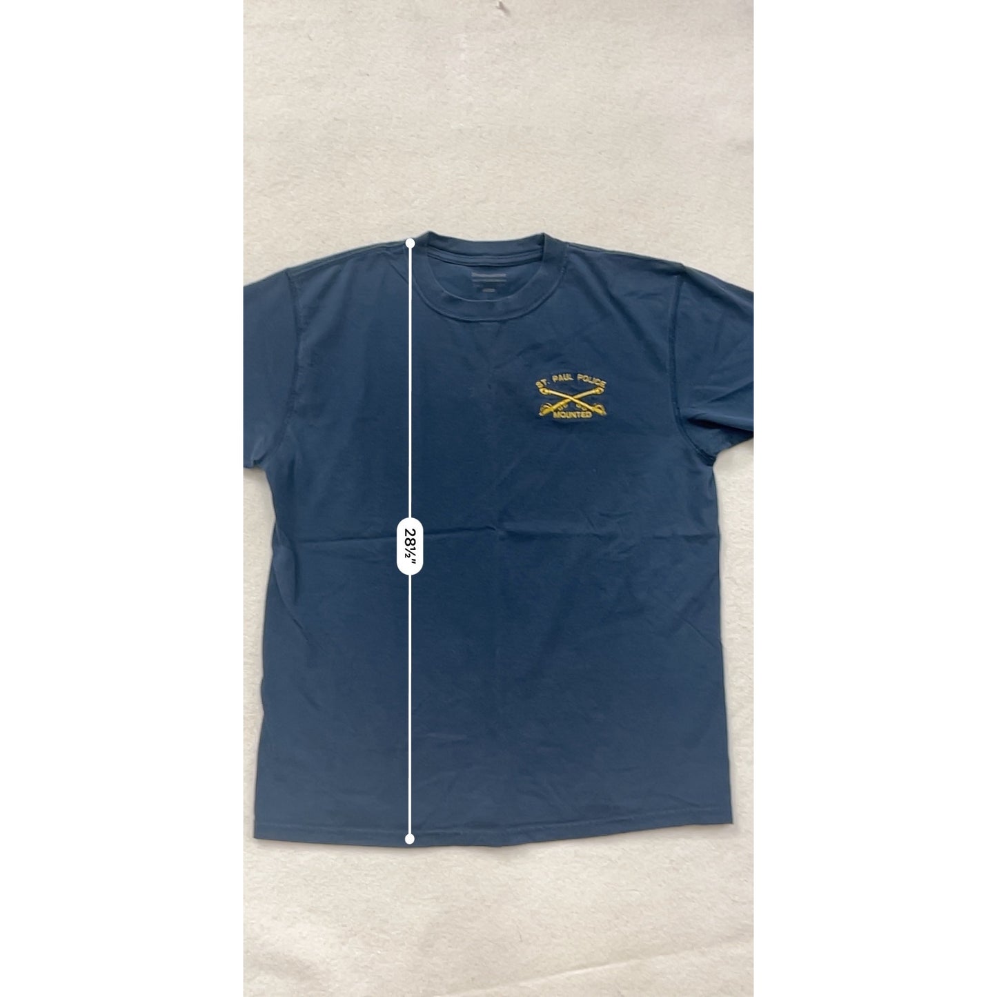 St. Paul Police Mounted Navy T-Shirt Mens L Cotton Logo Tee Short Sleeve #6960