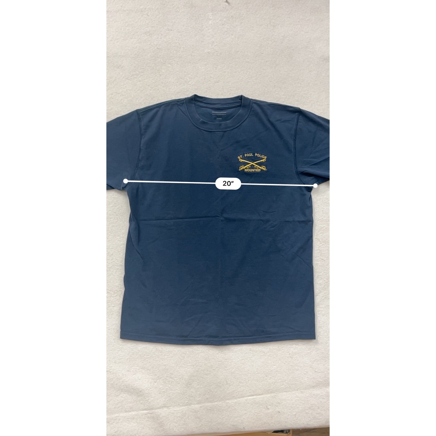 St. Paul Police Mounted Navy T-Shirt Mens L Cotton Logo Tee Short Sleeve #6960